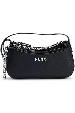 HUGO BOSS Logo-trimmed faux-leather crossbody bag with removable clutch