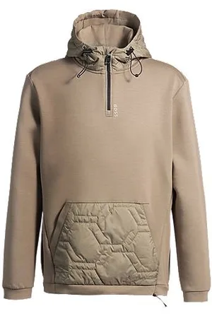 HUGO BOSS Zip-neck hoodie with wadded quilting