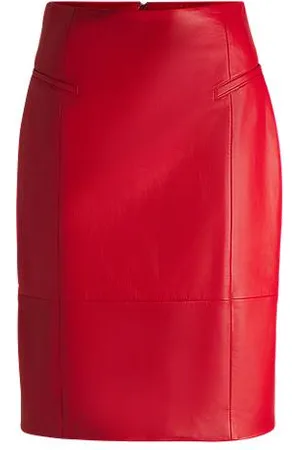 HUGO BOSS Pencil skirt in lustrous leather