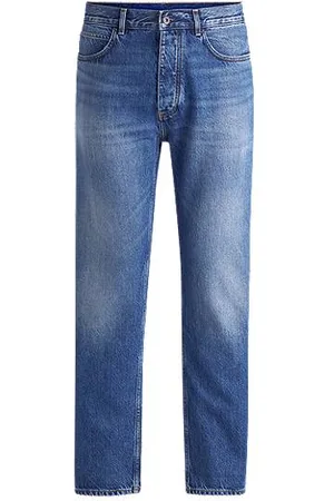 HUGO BOSS Regular-fit jeans in dark- stonewashed denim