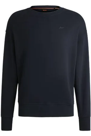 HUGO BOSS Cotton-terry slim-fit sweatshirt with mini logo - Ramadan Edit