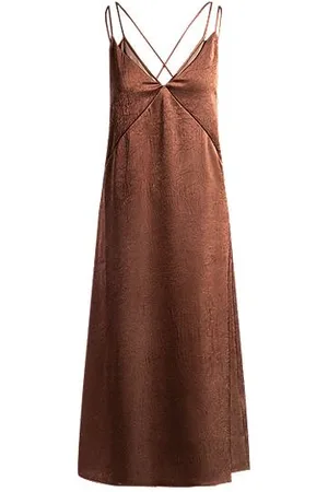 HUGO BOSS Strappy dress in crinkle satin