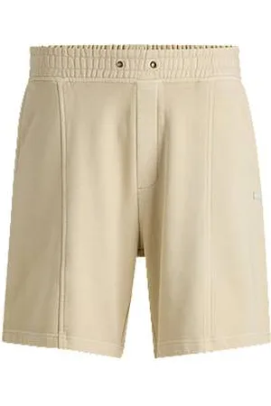 HUGO BOSS Cotton-terry shorts with vintage eyelets