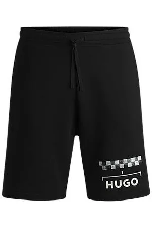 HUGO BOSS Cotton-blend shorts with racing print
