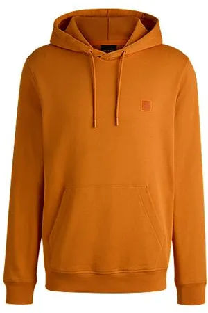 HUGO BOSS Regular-fit hoodie in cotton terry with logo patch