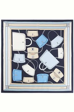 HUGO BOSS Italian-made scarf in printed silk twill