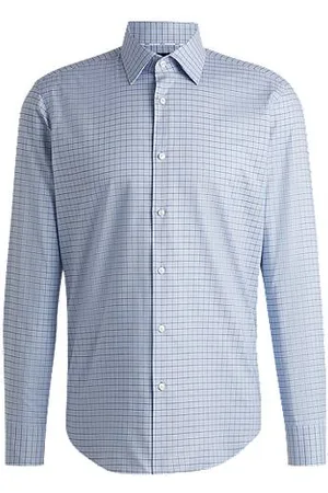 HUGO BOSS Regular-fit shirt in checked Oxford stretch cotton
