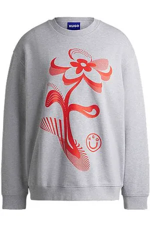 HUGO BOSS Oversized-fit sweatshirt in cotton terry with graphic print