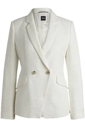 HUGO BOSS Slim-fit blazer in cotton-blend tweed
