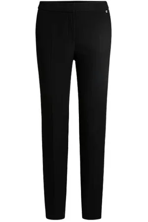 HUGO BOSS Slim-fit trousers in stretch fabric with logo rivet
