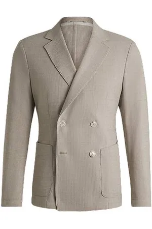 HUGO BOSS Slim-fit blazer in a patterned wool blend