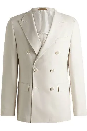 HUGO BOSS Slim-fit blazer in patterned silk and cashmere