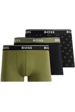 HUGO BOSS Three-pack of logo-waistband trunks in stretch cotton