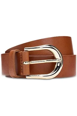 HUGO BOSS Italian-leather belt with rounded buckle - Ramadan Edit