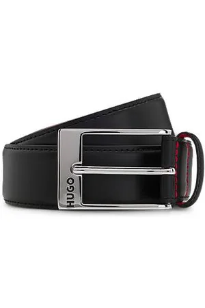 HUGO BOSS Patent-leather belt with red lining