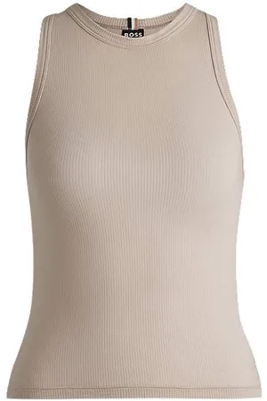 HUGO BOSS Ribbed-jersey tank top in stretch modal
