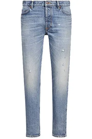 HUGO BOSS Tapered-fit jeans in blue rigid denim