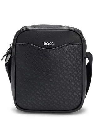 HUGO BOSS Reporter bag with monogram-patterned front pocket
