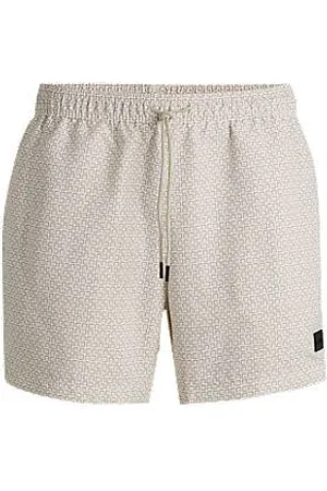 HUGO BOSS Drawstring swim shorts with all-over print