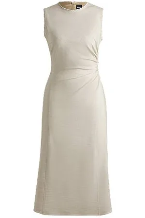 HUGO BOSS Melange dress with frayed and gathered details - Ramadan Edit