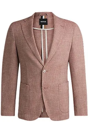 HUGO BOSS Slim-fit blazer in micro-patterned stretch tweed