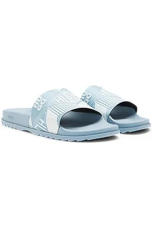 HUGO BOSS Italian-made slides with mixed logos