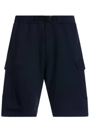 HUGO BOSS Super-stretch shorts with hopsack panelling - Ramadan Edit