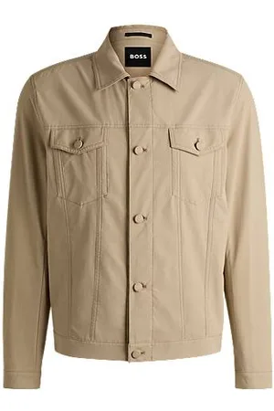 HUGO BOSS Relaxed-fit overshirt in washable stretch fabric