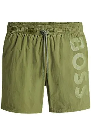 HUGO BOSS Contrast-logo swim shorts in quick-drying fabric