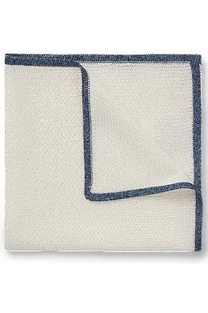 HUGO BOSS Knitted-silk pocket square with contrast border - Ramadan Edit