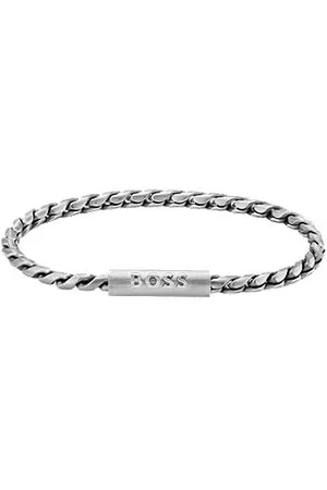 HUGO BOSS Silver-tone cuff with braided chain - Ramadan Edit