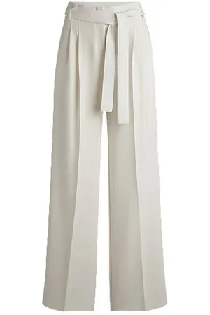 HUGO BOSS Relaxed-fit trousers in crease-resistant Japanese crepe - Ramadan Edit