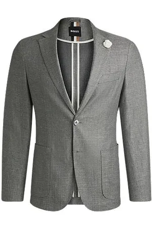 HUGO BOSS Slim-fit blazer in micro-patterned fabric