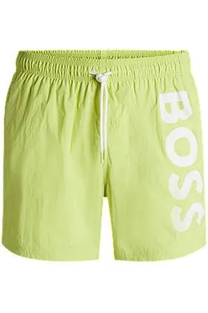 HUGO BOSS Contrast-logo swim shorts in quick-drying fabric