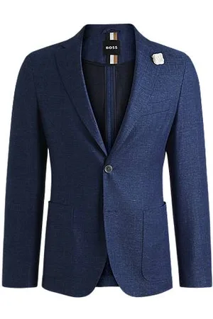 HUGO BOSS Slim-fit blazer in micro-patterned fabric - Ramadan Edit