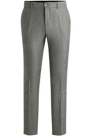 HUGO BOSS Formal trousers in micro-patterned stretch fabric