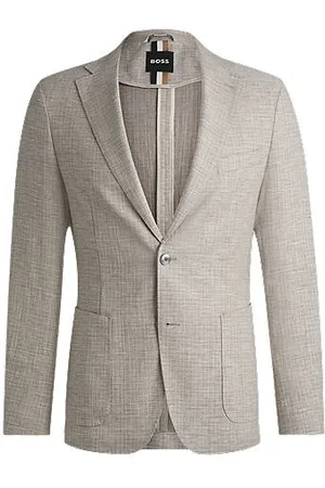 HUGO BOSS Slim-fit blazer in micro-patterned fabric - Ramadan Edit