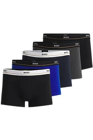 HUGO BOSS Five-pack of stretch-cotton trunks with logo waistbands