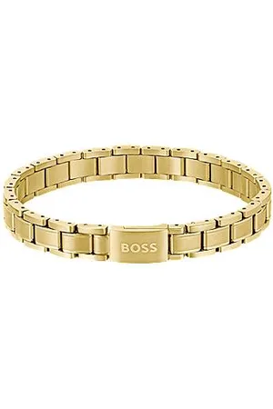 HUGO BOSS Gold-tone cuff with engraved logo