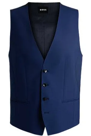 HUGO BOSS Slim-fit waistcoat in stretch virgin wool