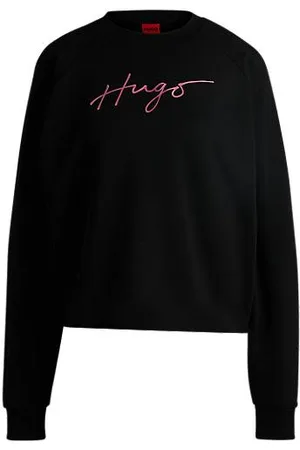 HUGO BOSS Cotton-terry sweatshirt with printed branding
