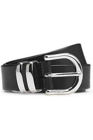 HUGO BOSS Italian-leather belt with double keeper