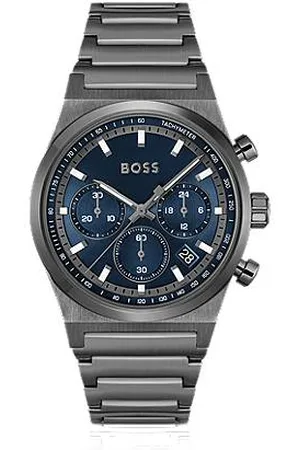 HUGO BOSS Plated chronograph watch with blue dial