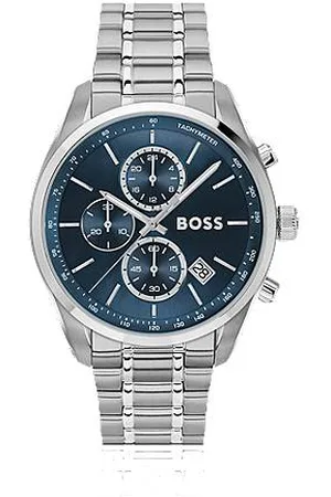 HUGO BOSS Silver-tone chronograph watch with blue dial - Ramadan Edit