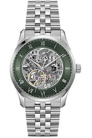 HUGO BOSS Stainless-steel automatic watch with skeleton dial - Ramadan Edit