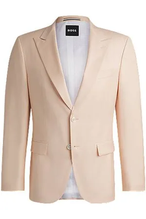 HUGO BOSS Slim-fit blazer in wool-blend satin - Ramadan Edit
