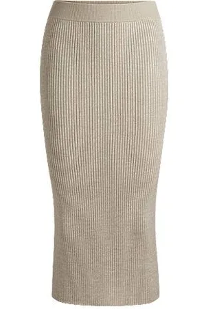 HUGO BOSS Ribbed tube skirt with mouliné effect - Ramadan Edit