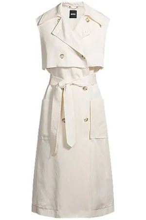 HUGO BOSS Sleeveless trench dress with double-breasted closure