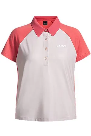 HUGO BOSS Colour-blocked active polo shirt with logo detail