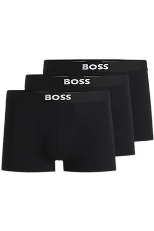 HUGO BOSS Three-pack of stretch-cotton trunks with logo waistbands